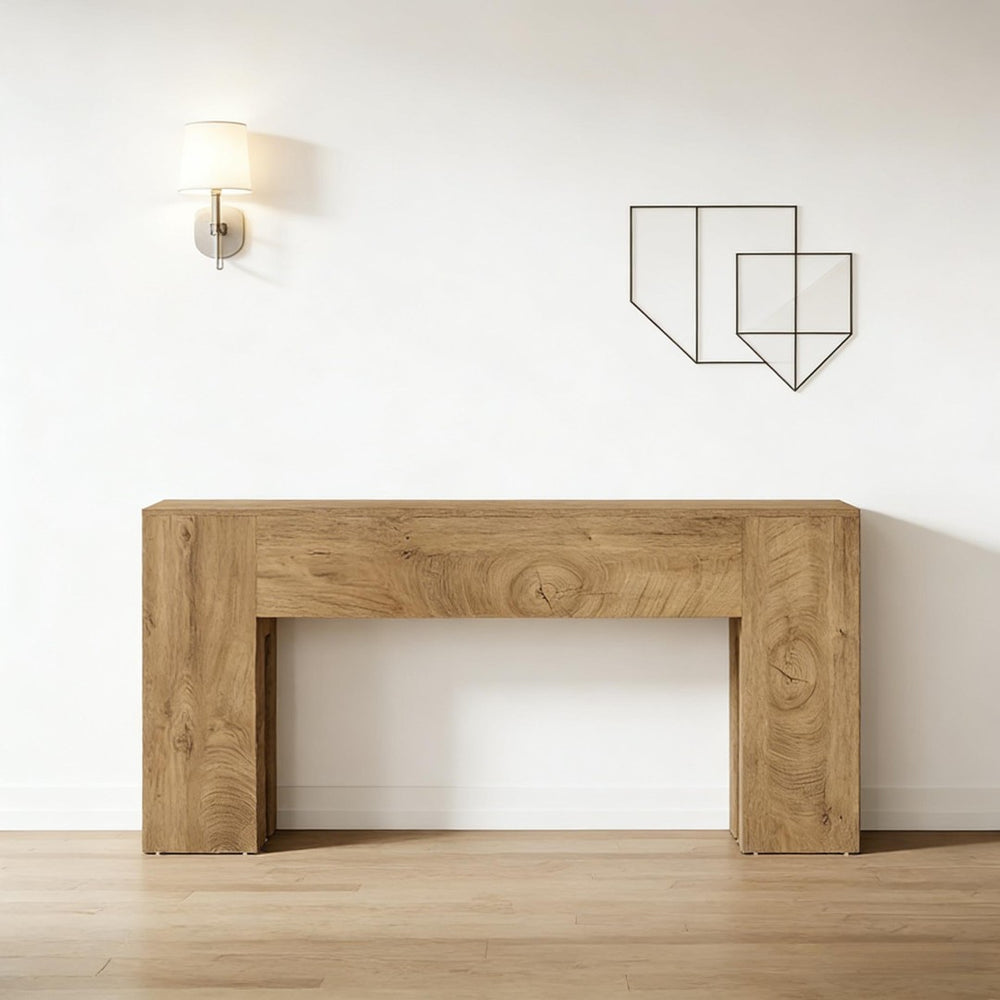English Elm Coffee Console Table Industrial Metal Frame Vintage Wood Grain 2 Tier Entryway Sofa T3971P448028