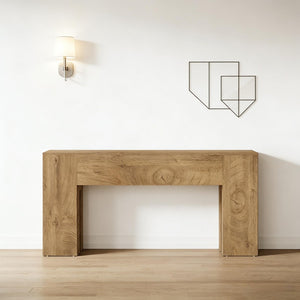 English Elm Coffee Console Table Industrial Metal Frame Vintage Wood Grain 2 Tier Entryway Sofa T3971P448028
