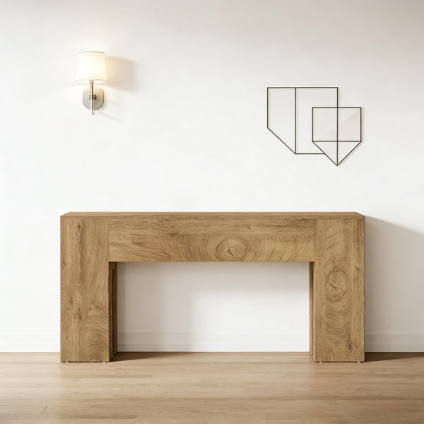 English Elm Coffee Console Table Industrial Metal Frame Vintage Wood Grain 2 Tier Entryway Sofa T3971P448028