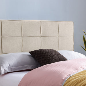 English Elm Christopher Knight Home® - Queen Tufted Linen Headboard with Piped Edges, Adjustable Height 48.5–53", Modern Waffle Stitch Plush Beige 66868.00