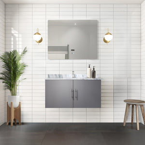 English Elm Dark Grey Bath Vanity - 36" W, Fully Assembled, Solid Wood Frame, Soft-Close Doors, Modern Style B2731P258598