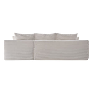 English Elm 106.3" Jumbo Corduroy L-shaped Sectional Deep Seat Sofa No Assembly Modern Living W5515S00040