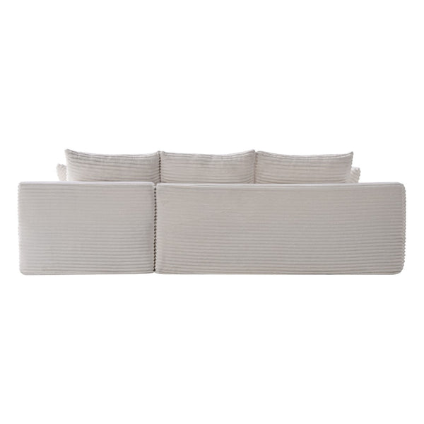 English Elm 106.3" Jumbo Corduroy L-shaped Sectional Deep Seat Sofa No Assembly Modern Living W5515S00040