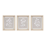 Fair Florets Casual 3-piece Framed Glass Wall Art Set