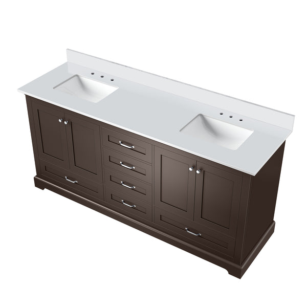 English Elm Espresso 72 in Double Bath Vanity with Cultured Marble Top, Solid Wood, Soft-Close Drawers, Storage B2731P258395