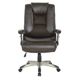 OSP Home Furnishings Exec Bonded Leather Office Chair with Lumbar Support and Ergonomic Padded Seating Espresso ECH52601-EC1