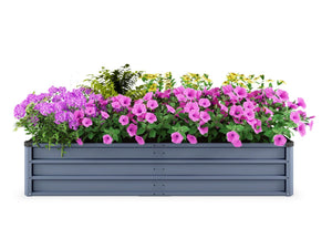 English Elm 6x3x1ft Galvanized Steel Raised Garden Bed Rust Proof Outdoor Planter for Vegetables W3213P464142