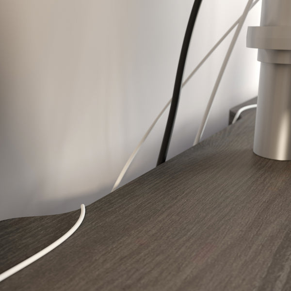 English Elm Gaming Desk White Finish with Dual Drawers & Adjustable Shelf for Cooling Airflow, Modern Durable Design B356P402674