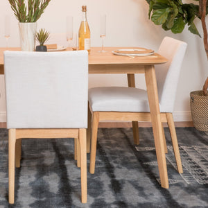 English Elm Dining Chair Set of Two Armless Upholstered Seats with Rubberwood Legs Modern Style 58924.00LBE