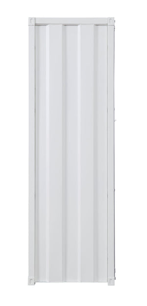 English Elm Cargo Metal Vanity Desk with Industrial Cargo-Panel Design, Single Smooth-Glide Drawer, Sturdy Build White 70 L x 25 W x 8 H B2726P263372