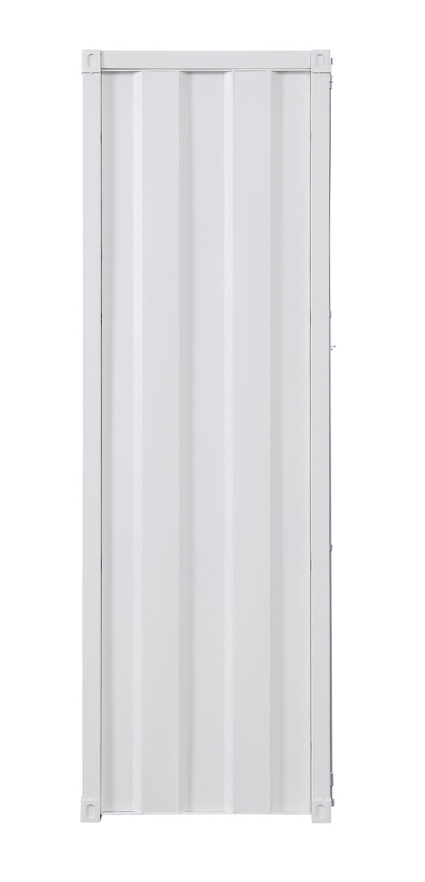 English Elm Cargo Metal Vanity Desk with Industrial Cargo-Panel Design, Single Smooth-Glide Drawer, Sturdy Build White 70 L x 25 W x 8 H B2726P263372