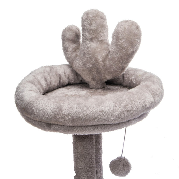 English Elm 72in Cactus Cat Tower Sisal Posts Plush Perches Capsule Pod Multi-level Climb Gray W1578P447629