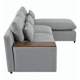 English Elm [ Video Provided] L-Shaped Modular Sectional Sofa With Removable Back Cushions,3 Pillows and 2 Storage Spaces,Suitable For Living Rooms,Offices and Apartments