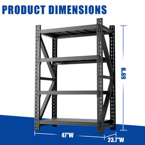 English Elm Heavy Steel Garage Shelving Unit Industrial Storage Rack 4000 Lb Welded Frame T2398P480396