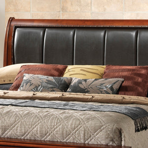 English Elm Lavita Full Storage Bed In Oak - Stylish Sleigh Design With Dovetail Drawers & Faux Leather Headboard B078S00490