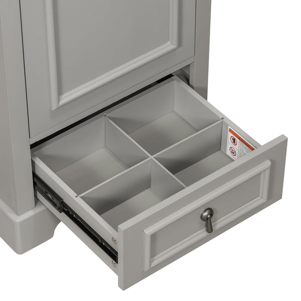 English Elm 20 Inch Bathroom Vanity with Ceramic Sink, Soft-Close Door, Adjustable Shelf, Smart Storage Organizing Design Grey N729P299505E
