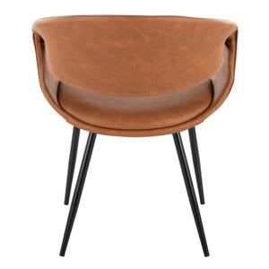 English Elm Upholstered Faux Leather Dining Chair Set with Black Metal Legs for Modern Interiors Camel B202S02101