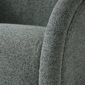 English Elm Sabbo Bouclé Swivel Accent Chair Walnut Wood Base Cozy Reading Nook Seating Green,Walnut N767P388923G