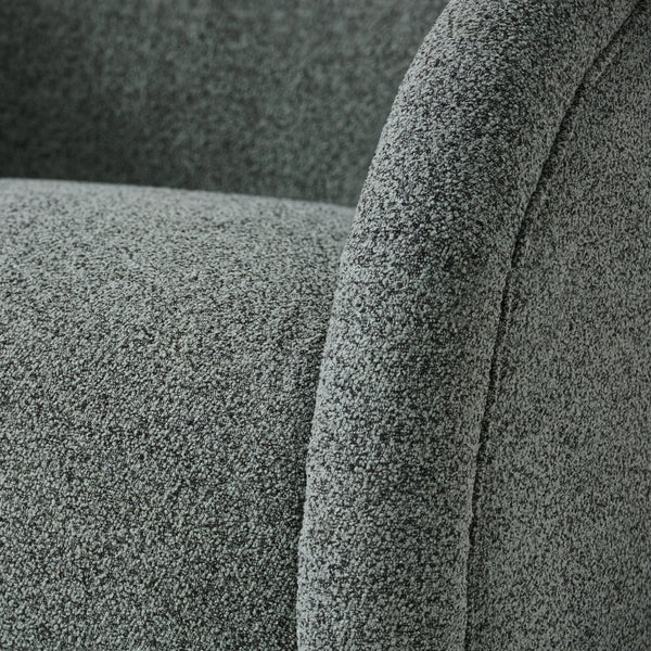 English Elm Sabbo Bouclé Swivel Accent Chair Walnut Wood Base Cozy Reading Nook Seating Green,Walnut N767P388923G