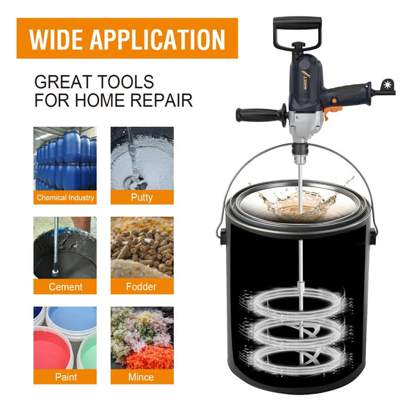 English Elm Drill Mixer Machine Corded 9a Copper Motor Variable Speed Cement Mortar Mixing Tool T3177P305036