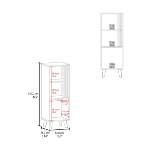 English Elm Ac Chin Storage Cabinet Wengue & Natural Oak — Mid-Century Compact Shelf with Door, Conical Legs, Versatile Elegance B128P263716