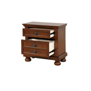 English Elm Sleek Cherry Nightstand with Drawer, 28"H x 26"W x 19"D, No Assembly, Warm Cherry Finish for Modern Décor B078118439