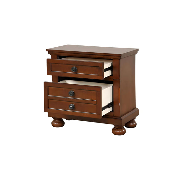 English Elm Sleek Cherry Nightstand with Drawer, 28"H x 26"W x 19"D, No Assembly, Warm Cherry Finish for Modern Décor B078118439