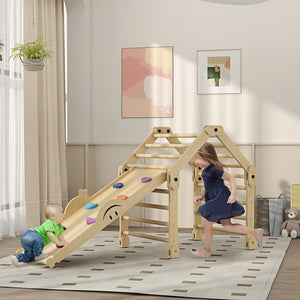 English Elm Qaba 63 Inch Hdpe Indoor Toddler Slide Attaches to Sofa or Bed Safe Fun W2225P249769