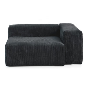 English Elm Pixel Modern Modular Sofa - Stylish Black Corduroy L-Shaped Sectional 4-Seater For Versatile Comfort B341S00024-GIGA