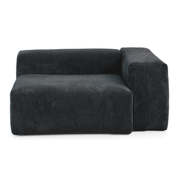 English Elm Pixel Modern Modular Sofa - Stylish Black Corduroy L-Shaped Sectional 4-Seater For Versatile Comfort B341S00024-GIGA