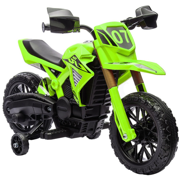 English Elm Qaba Kids Electric Dirt Bike 6v Battery Powered Ride on with Training Wheels Ages 3 to 8 W2225P249807