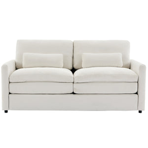 English Elm 68.1" Cozy Upholstered Loveseat Sofa with Double-Layer Cushions, Deep Seating, Chenille Comfort & Support Beige N719P251496A