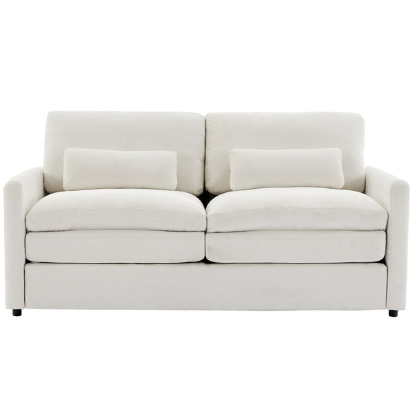 English Elm 68.1" Cozy Upholstered Loveseat Sofa with Double-Layer Cushions, Deep Seating, Chenille Comfort & Support Beige N719P251496A