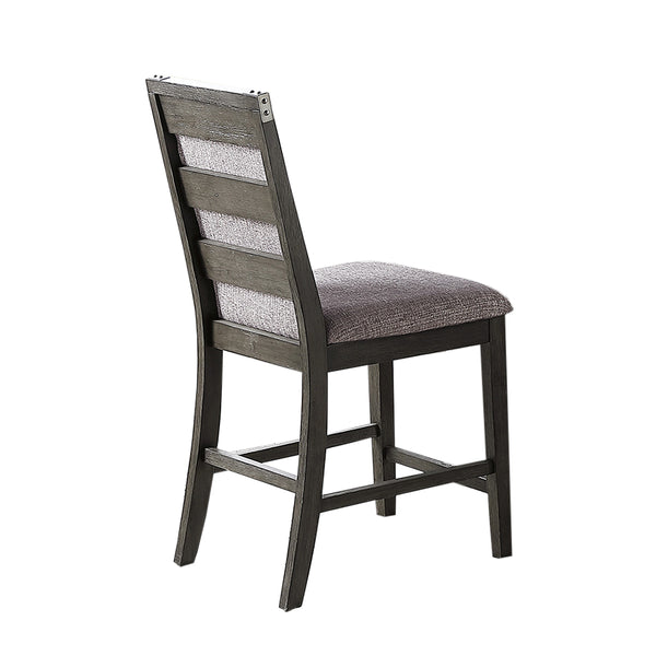 English Elm Set of 2 Counter Height Chairs with Upholstered Cushion and Weathered Wood Legs for Comfort and Style Grey B016P222637