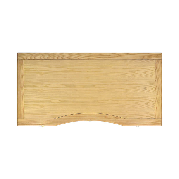 English Elm Jennifer Taylor Home - Dauphin Gold Accent Executive Desk - Natural Ash Wood, 5 Drawers, Premium Quality & Easy Setup B2719P238477