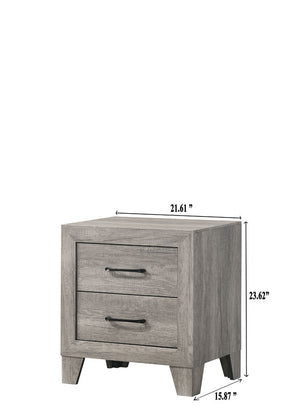 English Elm 1pc Modern Faux Marble Top Nightstand with Two Drawers, Sleek Contrast Finish, Compact Bedroom Storage Gray 25.2 L x 19.29 W x 23.03 H B2741P334813