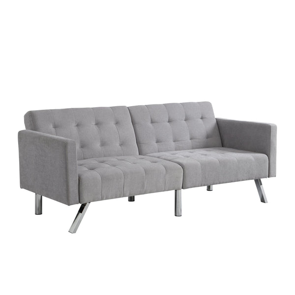 English Elm Sofa Convertible Linen Sofa Bed with Split-Back Recline, 3 Positions, Breathable Comfort for Small Spaces LIGHT GREY 41.3 L x 34.7 W x 8.2 H W2297S00006