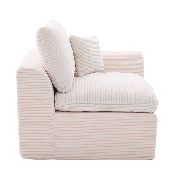 English Elm UNITED Cloud Couch Modular Sectional Sofa with Corduroy Cover, Ergonomic 2-Seater, No Assembly Needed Beige W1568P371117