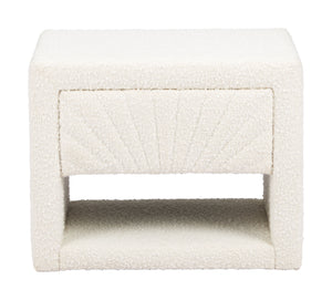 Zuo Modern Baris Nightstand Ivory - Modern Elegance With Textured Fabric, Perfect For Hospitality & Home Use White 100% Polyester,Mdf,100% Polypropylene 110652-zuo-modern