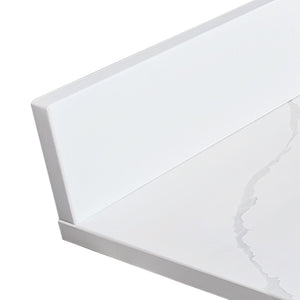 English Elm 49-inch Carrara Quartz Vanity Top Undermount Sink Marble Look Backsplash Bathroom W2699P459409