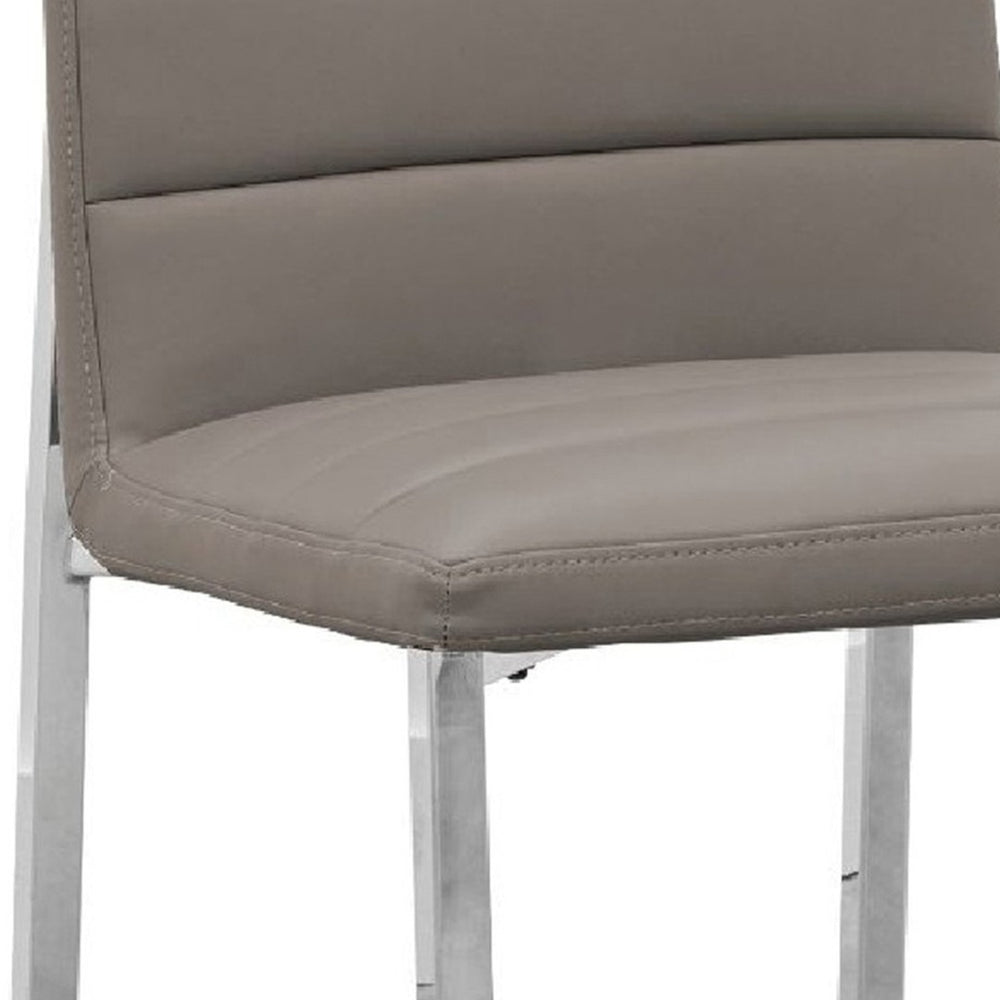English Elm Eun Channel Tufted Faux Leather Dining Chairs with Chrome Legs Modern Set of 2 B056P416810
