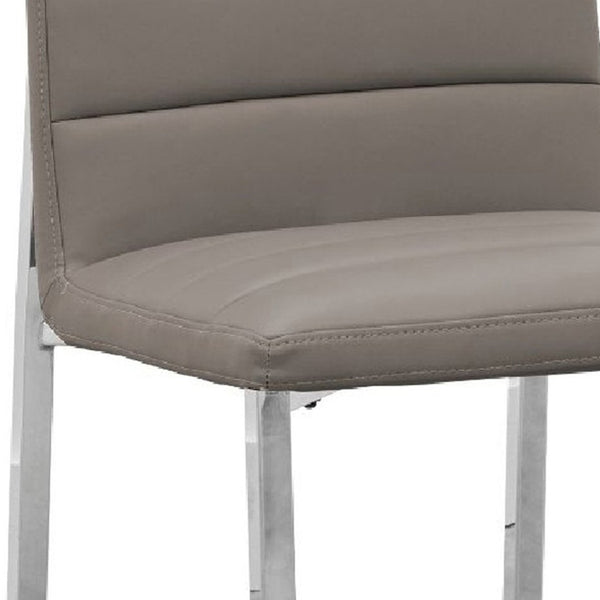 English Elm Eun Channel Tufted Faux Leather Dining Chairs with Chrome Legs Modern Set of 2 B056P416810