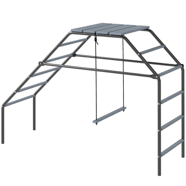 English Elm Chicken Coop Activity Station with 10 Perches Swing Platform and Steel Frame T3971P455214