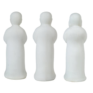 English Elm S/3 Serene White Standing Monks Set – See/Hear/Speak No Evil Tabletop Figurines for Zen Decor W2078P360879