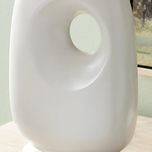 Crestview Collection 27.5" H Elegant Ceramic Table Lamp With Gold Accents, White Shade & Modern Abstract Design   Cvazp140