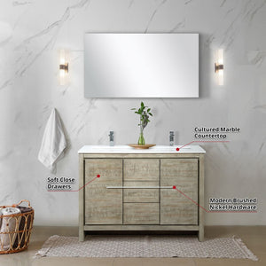 English Elm Rustic Acacia Double Vanity Set With Cultured Marble Top, Chrome Faucet, And Elegant 43" Mirror B2731S01709-GIGA