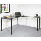 OSP Home Furnishings Prado L Workstation in Black Black