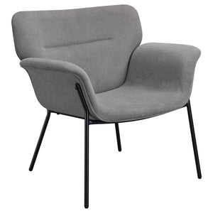 English Elm Davina Ash Grey Upholstered Chair with Flared Arms, Plush Seat & Metal Legs for Modern Minimalist Homes B062P344977