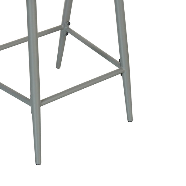 English Elm Christopher Knight Home® - Outdoor 26" Height Metal Frame Counter Stools Set Of 2 With Rattan Backrest & Cushions, Matte Grey N772P245123G