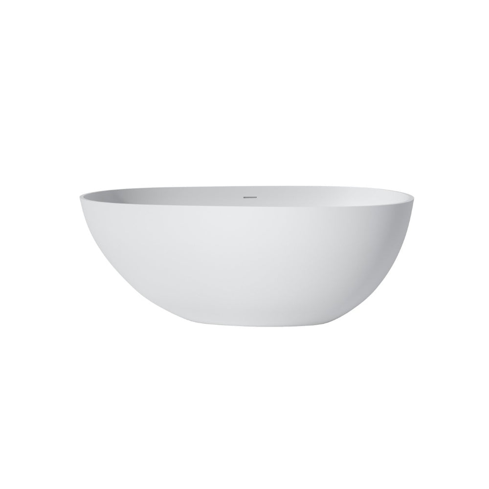 English Elm 59 Inch Freestanding Stone Resin Soaking Tub Sculptural Matte Spa Bath Design T3785P353948
